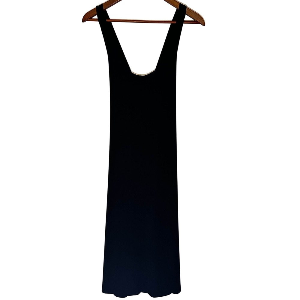 Banana Republic Black Criss Cross Back Slinky-Feel‎ Dress Women's Petite Medium